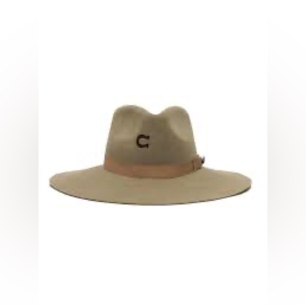 Charlie 1 horse women’s highway felt western fashion hat. Color mushroom. Size S